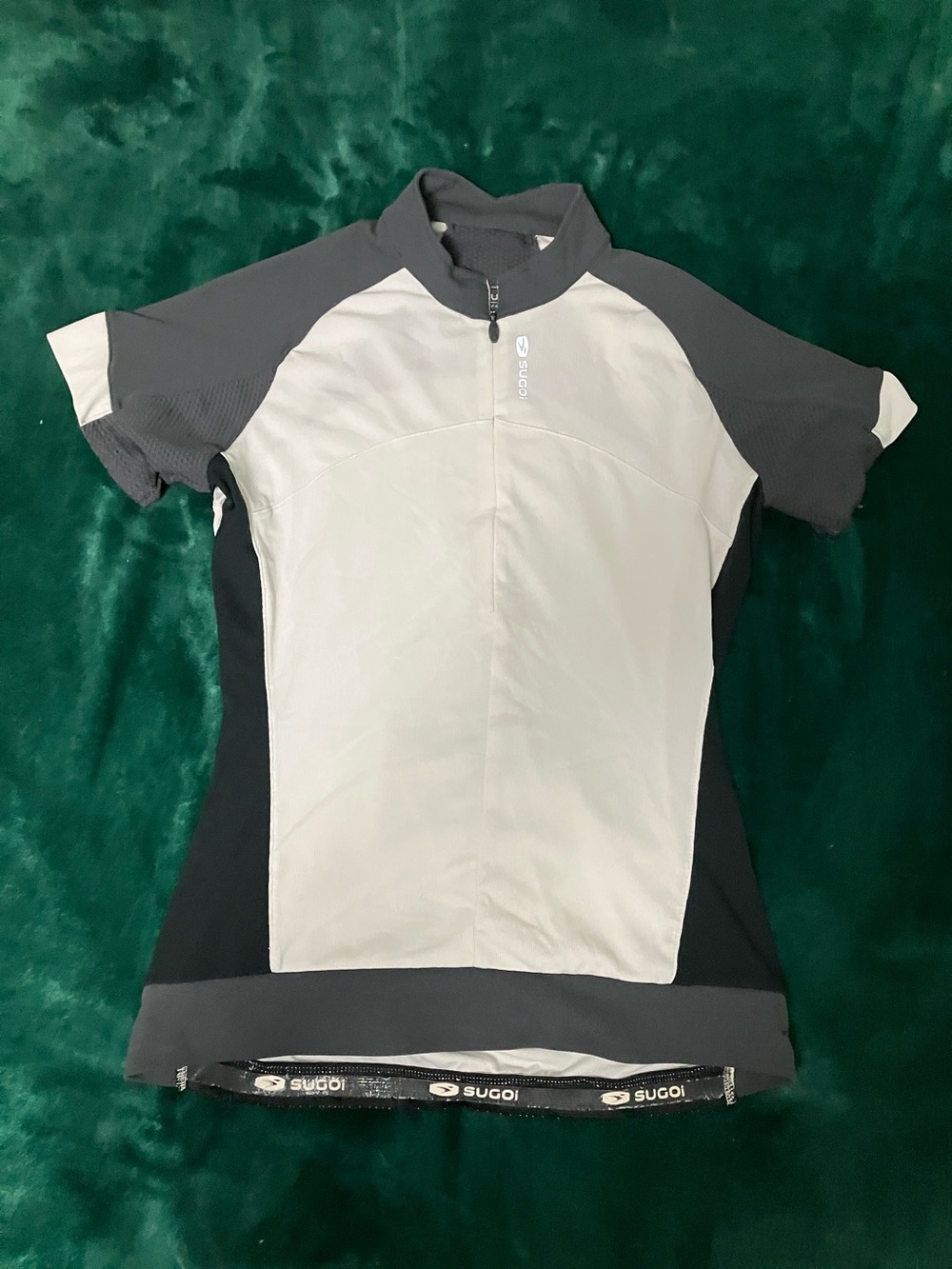 SUGOI Women’s Short Sleeve Cycling Jersey in Gray, White & Black